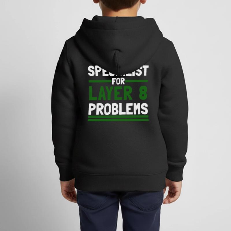 Computer Computerarbeit witzige Sprüche Layer 8 Kinder Premium Organic Zip Hoodie