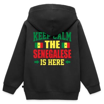Sénégal - Sweat Premium à capuche zippé enfant bio - noir - Dos - AI Model Kid Male (0cm)