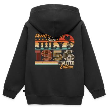 Juli 1956 Juli Geburtstagsgeschenk Juli 1956 - Kinder Premium Organic Zip Hoodie - Schwarz - Hinten - AI Model Kid Male (0cm)