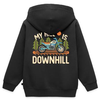 Downhill Biker - Freedom on Two Wheels - Kids Premium Organic Zip-up Hoodie - black - Back - AI Model Kid Male (0cm)