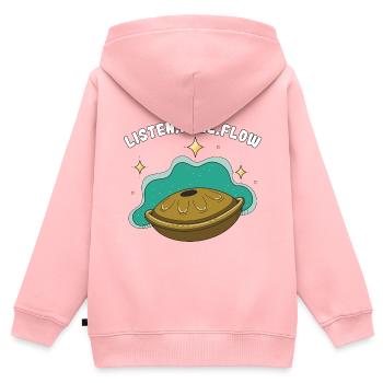 Handpan Dicton Instrument de percussion Cadeau - Sweat Premium à capuche zippé enfant bio - rose - Dos - AI Model Kid Female (0cm)