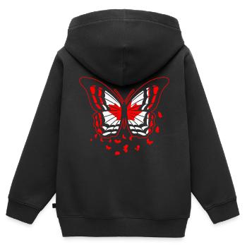 Kanada Flagge - Kinder Premium Organic Zip Hoodie - Schwarz - Hinten - AI Model Kid Male (0cm)