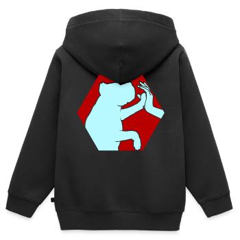 Hundefreunde Hundeliebhaber Hund - Kinder Premium Organic Zip Hoodie - Schwarz - Hinten - AI Model Kid Male (0cm)