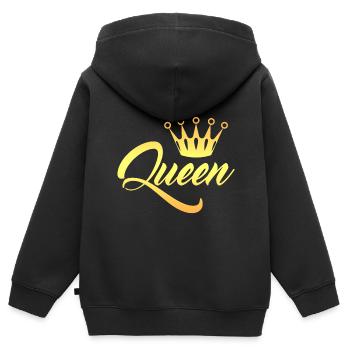 King and Queen Couple - Kinder Premium Organic Zip Hoodie - Schwarz - Hinten - AI Model Kid Male (0cm)