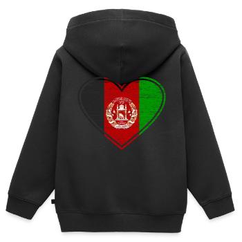 Afghanistan Asien Geschenkidee - Kinder Premium Organic Zip Hoodie - Schwarz - Hinten - AI Model Kid Male (0cm)