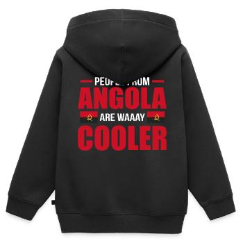 Angola - Kinder Premium Organic Zip Hoodie - Schwarz - Hinten - AI Model Kid Male (0cm)