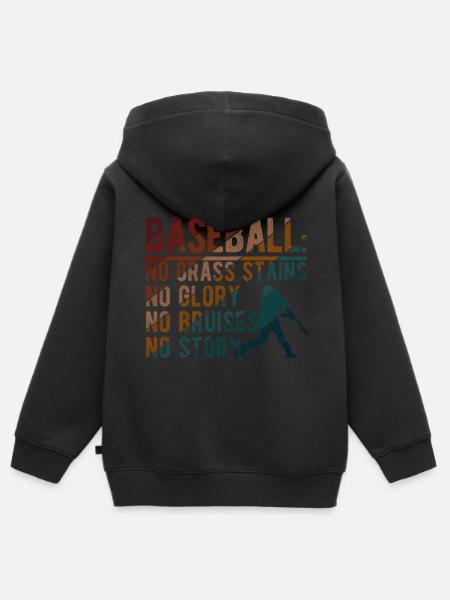 Baseball - Kinder Premium Organic Zip Hoodie -