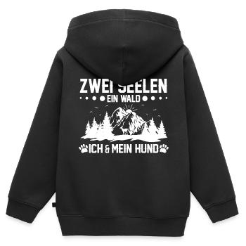 Forstwirtschaft Waldliebhaber Natur Naturliebhaber - Kinder Premium Organic Zip Hoodie - Schwarz - Hinten - AI Model Kid Male (0cm)