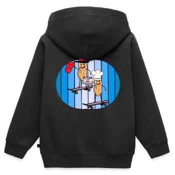 Erdnüsse Geburtstag Geburtstagsgrüße Torte Herz - Kinder Premium Organic Zip Hoodie - Schwarz - Hinten - AI Model Kid Male (0cm)