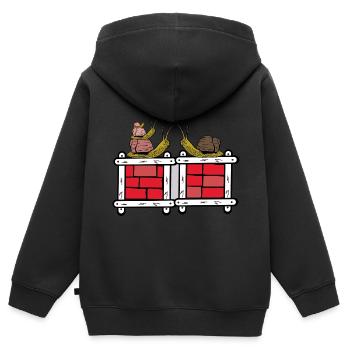 Schnecken Familie Schnecke Schneckenhaus Kind - Kinder Premium Organic Zip Hoodie - Schwarz - Hinten - AI Model Kid Male (0cm)