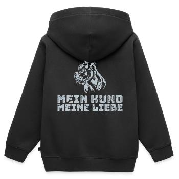 Hunde Hund Hundeliebe - Kinder Premium Organic Zip Hoodie - Schwarz - Hinten - AI Model Kid Male (0cm)