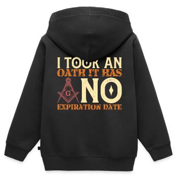 Angles et boussoles maçonniques FRANC-maçon Prince Hall - Sweat Premium à capuche zippé enfant bio - noir - Dos - AI Model Kid Male (0cm)
