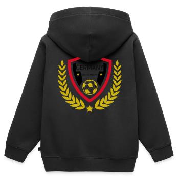 Deutschland Liebe Fußball - Kinder Premium Organic Zip Hoodie - Schwarz - Hinten - AI Model Kid Male (0cm)