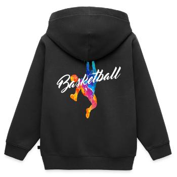 Basketball Player Basketball Player Streetball Sport - Kids Premium Organic Zip-up Hoodie - black - Back - AI Model Kid Male (0cm)