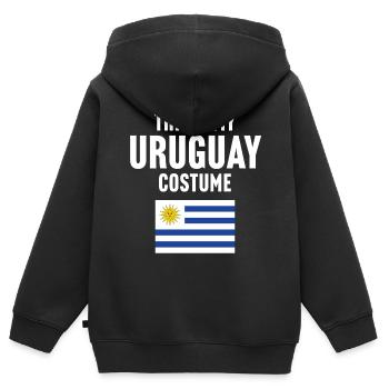 Ce costume de mon Uruguay - Sweat Premium à capuche zippé enfant bio - noir - Dos - AI Model Kid Male (0cm)
