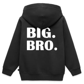 Big bro - Sweat Premium à capuche zippé enfant bio - noir - Dos - AI Model Kid Male (0cm)