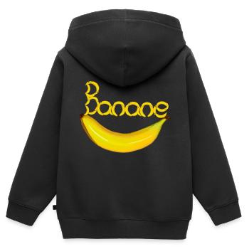 Banane Bananen Obst Frucht Früchte - Kinder Premium Organic Zip Hoodie - Schwarz - Hinten - AI Model Kid Male (0cm)