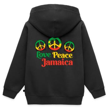 Jamaica Jamaika - Kinder Premium Organic Zip Hoodie - Schwarz - Hinten - AI Model Kid Male (0cm)