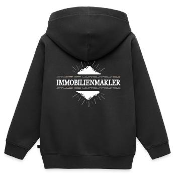 Immobilienmakler Beruf - Kinder Premium Organic Zip Hoodie - Schwarz - Hinten - AI Model Kid Male (0cm)