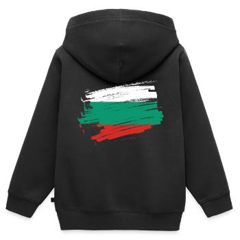 Bulgarien - Kinder Premium Organic Zip Hoodie - Schwarz - Hinten - AI Model Kid Male (0cm)