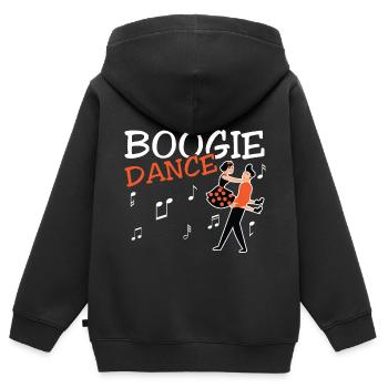 Boogie Woogie Dancer Dancing Paartanz Vintage - Kinder Premium Organic Zip Hoodie - Schwarz - Hinten - AI Model Kid Male (0cm)