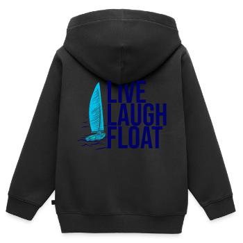 Segelboot Kapitän Spruch Zum Segeln - Kinder Premium Organic Zip Hoodie - Schwarz - Hinten - AI Model Kid Male (0cm)
