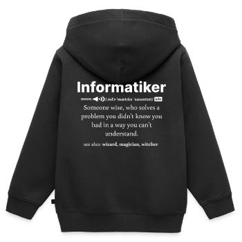 IT Informatik Informatiker Computerarbeit Geschenk - Kinder Premium Organic Zip Hoodie - Schwarz - Hinten - AI Model Kid Male (0cm)