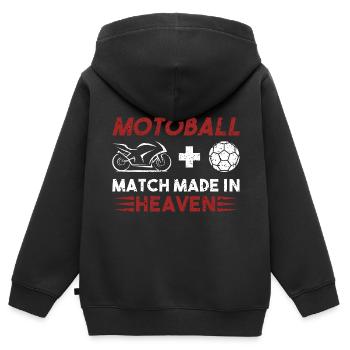Motoball Match Heaven Motorradfahrer Motorrad - Kinder Premium Organic Zip Hoodie - Schwarz - Hinten - AI Model Kid Male (0cm)