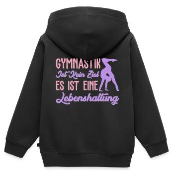 Turnen Mädchen Gymnastik Turnanzug Turnerin - Kinder Premium Organic Zip Hoodie - Schwarz - Hinten - AI Model Kid Male (0cm)