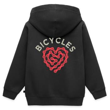 Fahrräder Ich mag Fahrrad Fahrrad Fahrrad - Kinder Premium Organic Zip Hoodie - Schwarz - Hinten - AI Model Kid Male (0cm)