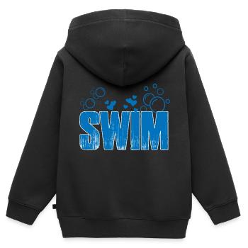 Nager - Sweat Premium à capuche zippé enfant bio - noir - Dos - AI Model Kid Male (0cm)