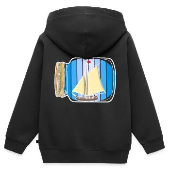 sailboat, nautical, nautical, coast, maritime - Kids Premium Organic Zip-up Hoodie - black - Back - AI Model Kid Male (0cm)