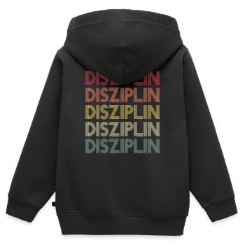 Disziplin Selbstbeherrschung Selbstdisziplin Idee - Kinder Premium Organic Zip Hoodie - Schwarz - Hinten - AI Model Kid Male (0cm)