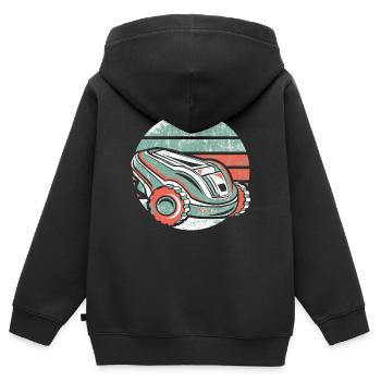 Rasentraktor Rasenroboter Rasenmäher Platzwart - Kinder Premium Organic Zip Hoodie - Schwarz - Hinten - AI Model Kid Male (0cm)