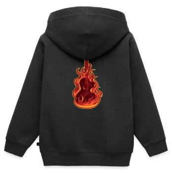Gitarre Westerngitarre Konzertgitarre Akustische - Kinder Premium Organic Zip Hoodie - Schwarz - Hinten - AI Model Kid Male (0cm)