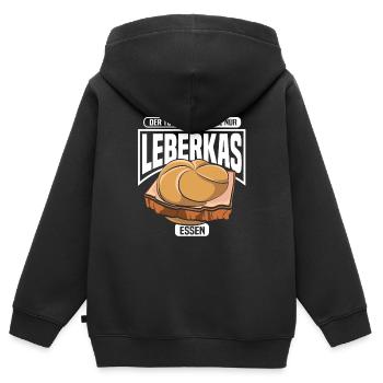Leberkäse Leberkas Leberkäs Fleischkäse Semmel - Kinder Premium Organic Zip Hoodie - Schwarz - Hinten - AI Model Kid Male (0cm)