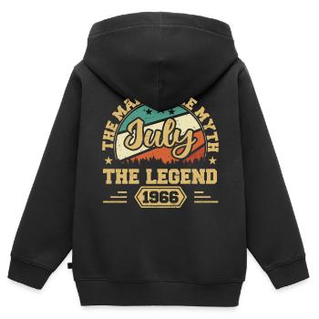 July 1966 The Man, The Myte, The legend, Juli 1966 - Kinder Premium Organic Zip Hoodie - Schwarz - Hinten - AI Model Kid Male (0cm)