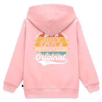1984 Juli - Jahre Großartigkeit seit Juli 1984 - Kinder Premium Organic Zip Hoodie - Rosa - Hinten - AI Model Kid Female (0cm)