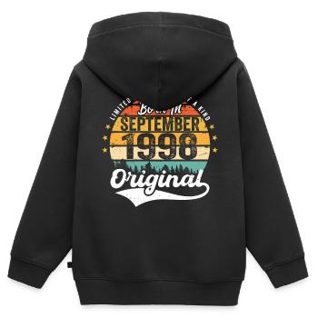 Septembre 1998 Jubilé 1998 Septembre - Sweat Premium à capuche zippé enfant bio - noir - Dos - AI Model Kid Male (0cm)