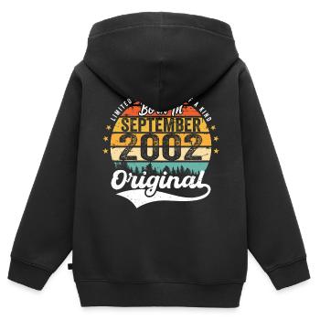 Septembre 2002 Jubilé 2002 Septembre - Sweat Premium à capuche zippé enfant bio - noir - Dos - AI Model Kid Male (0cm)