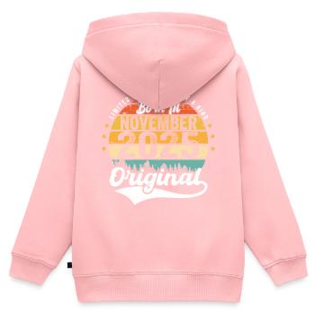 Legendär seit November 2025 - 2025 - Kinder Premium Organic Zip Hoodie - Rosa - Hinten - AI Model Kid Female (0cm)