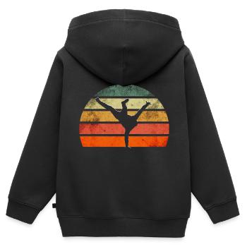 Breakdance Breakdance Danse - Sweat Premium à capuche zippé enfant bio - noir - Dos - AI Model Kid Male (0cm)