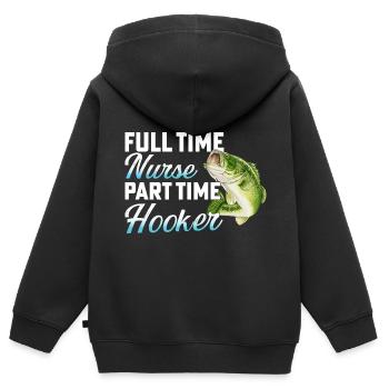 Full Time Nurse Part Time Hook - Kids Premium Organic Zip-up Hoodie - black - Back - AI Model Kid Male (0cm)