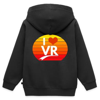 I Love Vr Sunset - Kinder Premium Organic Zip Hoodie - Schwarz - Hinten - AI Model Kid Male (0cm)