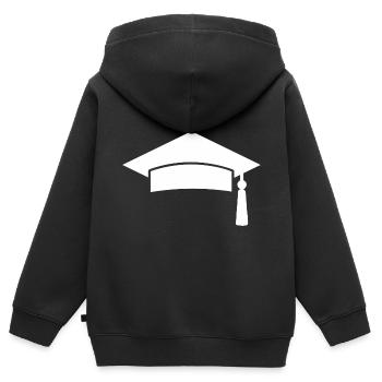 Diplôme de fin d’études secondaires - Sweat Premium à capuche zippé enfant bio - noir - Dos - AI Model Kid Male (0cm)