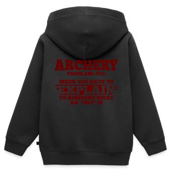 Bogenschießen Archery - Kinder Premium Organic Zip Hoodie - Schwarz - Hinten - AI Model Kid Male (0cm)