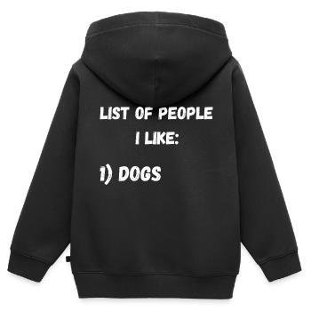 Hund Hunde Hundefreund Hundebesitzer Wauwau Lustig - Kinder Premium Organic Zip Hoodie - Schwarz - Hinten - AI Model Kid Male (0cm)