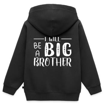 I'm going to be a big brother - Kids Premium Organic Zip-up Hoodie - black - Back - AI Model Kid Male (0cm)