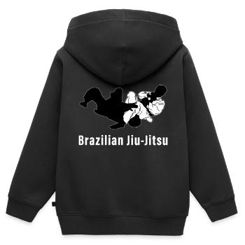 Brazilian Jiu-Jitsu - Kinder Premium Organic Zip Hoodie - Schwarz - Hinten - AI Model Kid Male (0cm)
