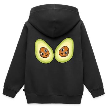 Avocados Früchte Frucht Vegetarisch - Kinder Premium Organic Zip Hoodie - Schwarz - Hinten - AI Model Kid Male (0cm)